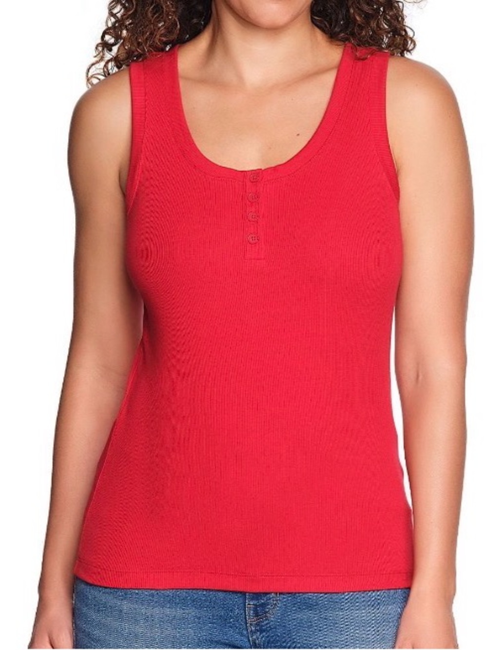 Lands’ End Women's XL Red Ribbed Tank Top - Brand New